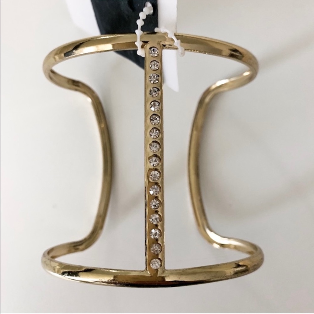 Gold and rhinestone arm cuff